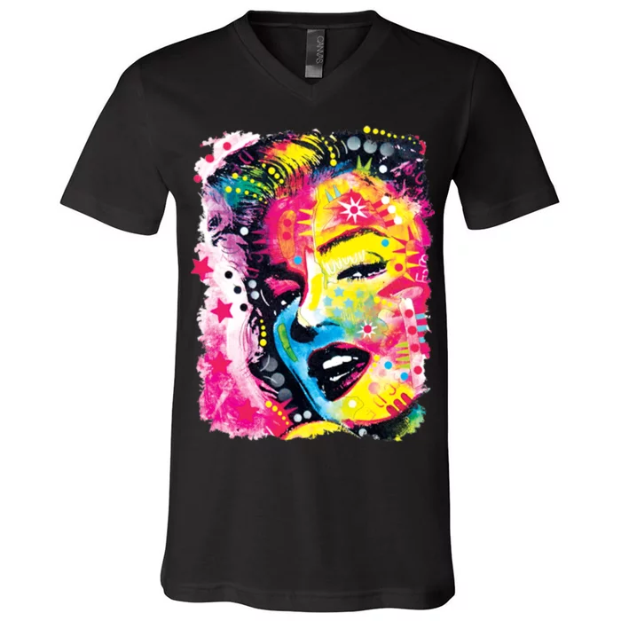 Marilyn Dean Russo Portrait Monroe V-Neck T-Shirt