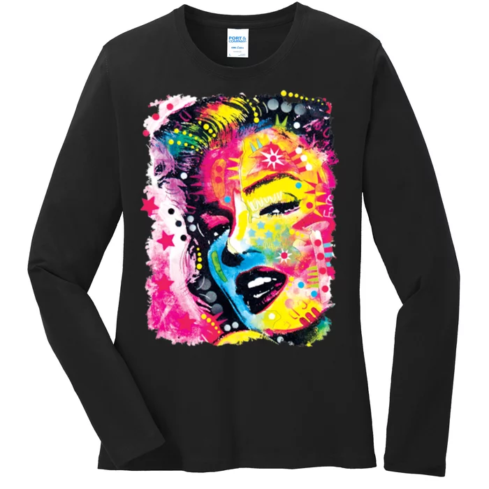 Marilyn Dean Russo Portrait Monroe Ladies Long Sleeve Shirt