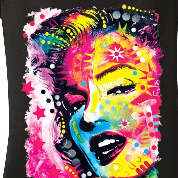 Marilyn Dean Russo Portrait Monroe Women's V-Neck T-Shirt