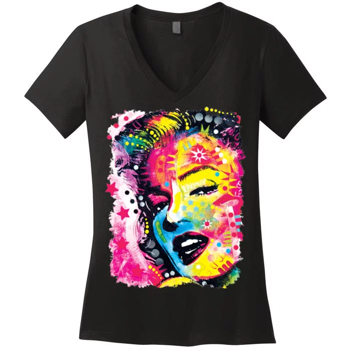 Marilyn Dean Russo Portrait Monroe Women's V-Neck T-Shirt