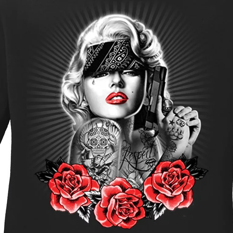 Marilyn Monroe Pain Ladies Long Sleeve Shirt