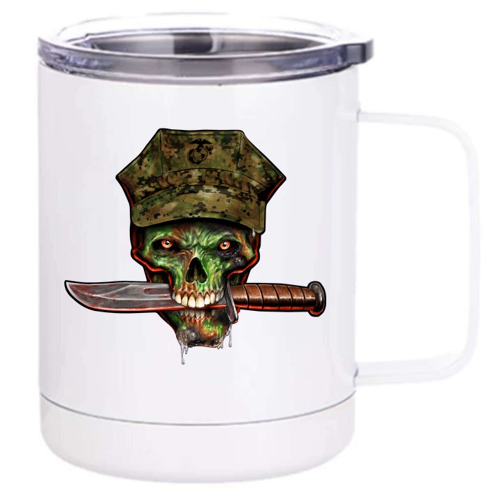 Marine Skull Front & Back 12oz Stainless Steel Tumbler Cup