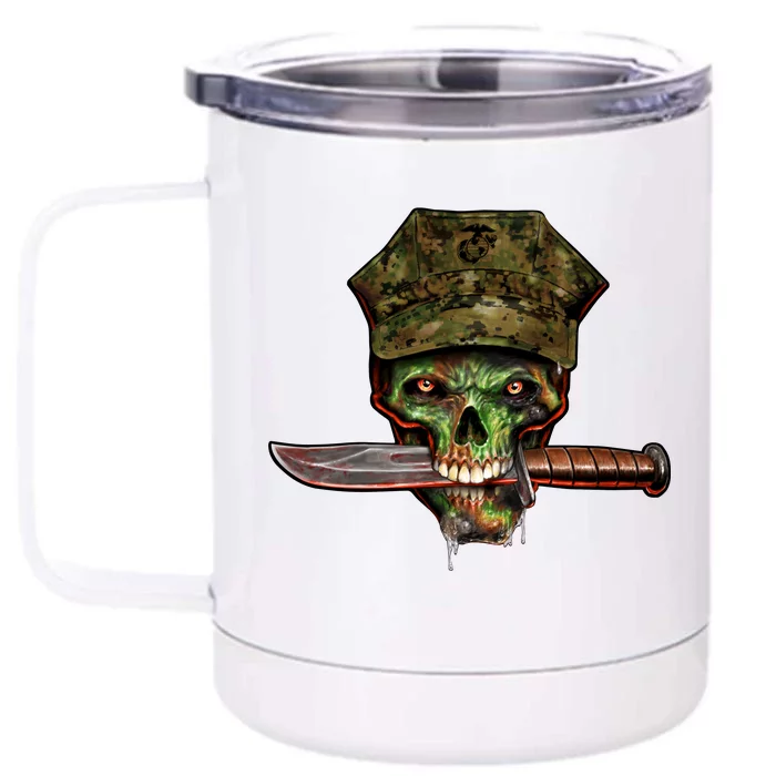 Marine Skull Front & Back 12oz Stainless Steel Tumbler Cup