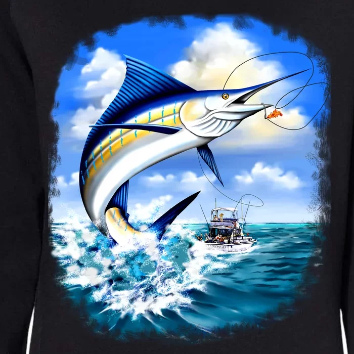 Marlin Fishing Womens California Wash Sweatshirt