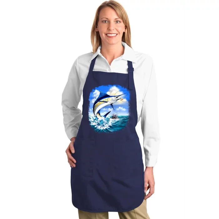 Marlin Fishing Full-Length Apron With Pocket