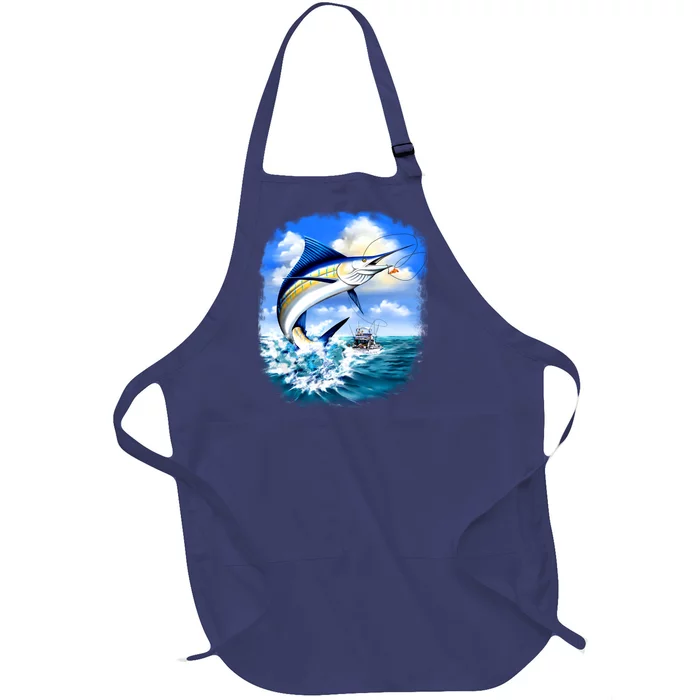 Marlin Fishing Full-Length Apron With Pocket