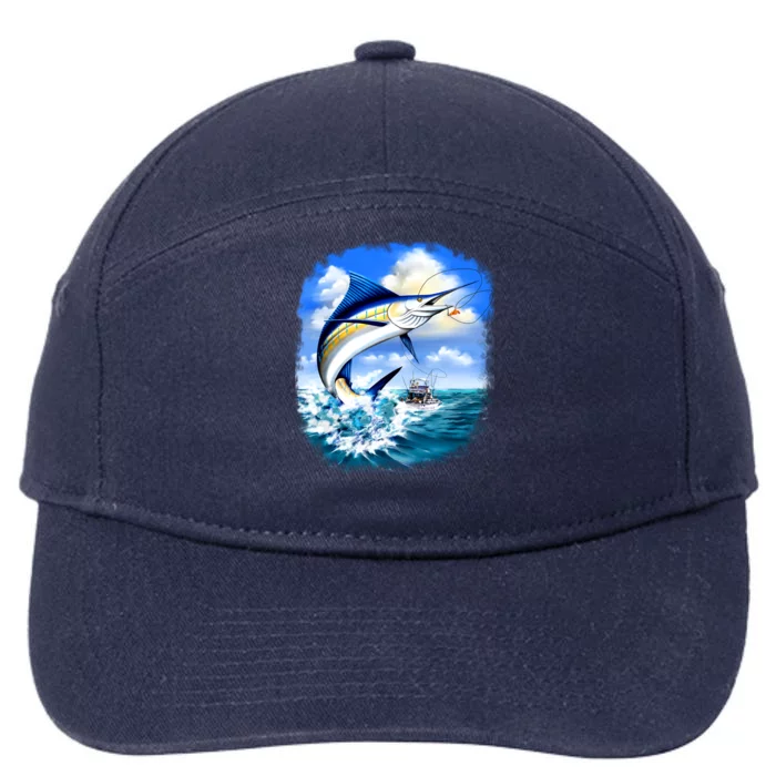 Marlin Fishing 7-Panel Snapback Hat