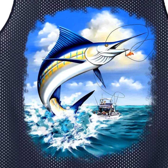 Marlin Fishing Mesh Reversible Basketball Jersey Tank