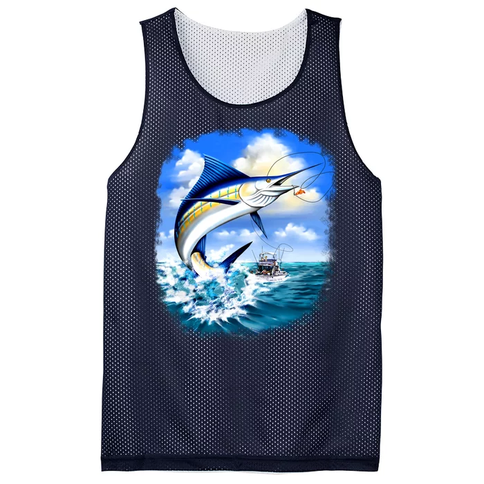 Marlin Fishing Mesh Reversible Basketball Jersey Tank