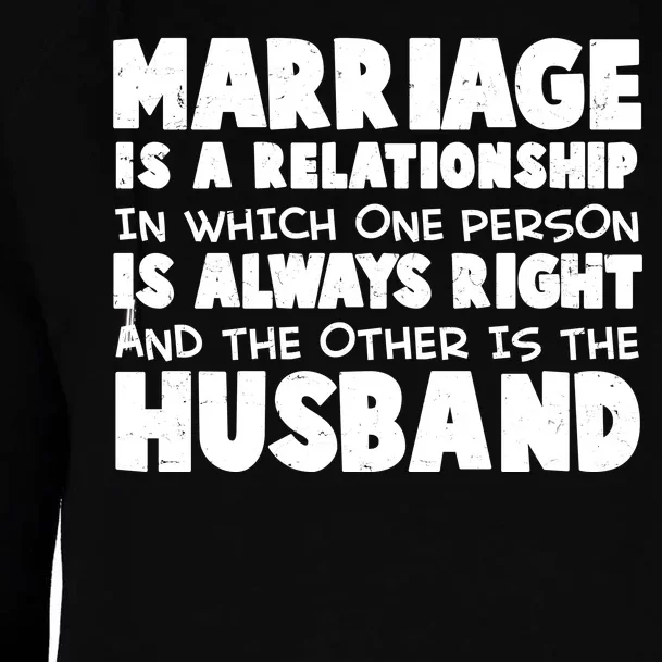 Marriage Is A Relationship Funny Husband Womens Funnel Neck Pullover Hood