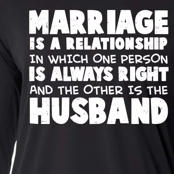 Marriage Is A Relationship Funny Husband Cooling Performance Long Sleeve Crew