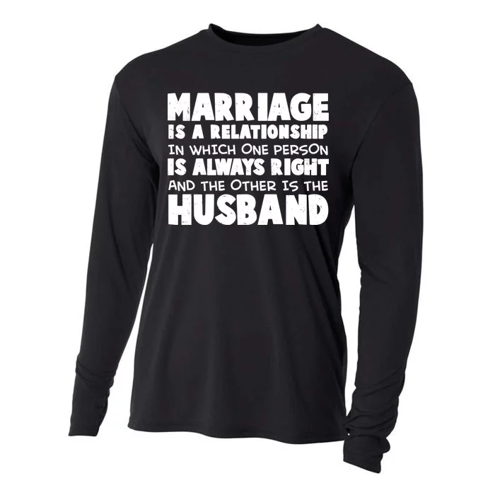 Marriage Is A Relationship Funny Husband Cooling Performance Long Sleeve Crew