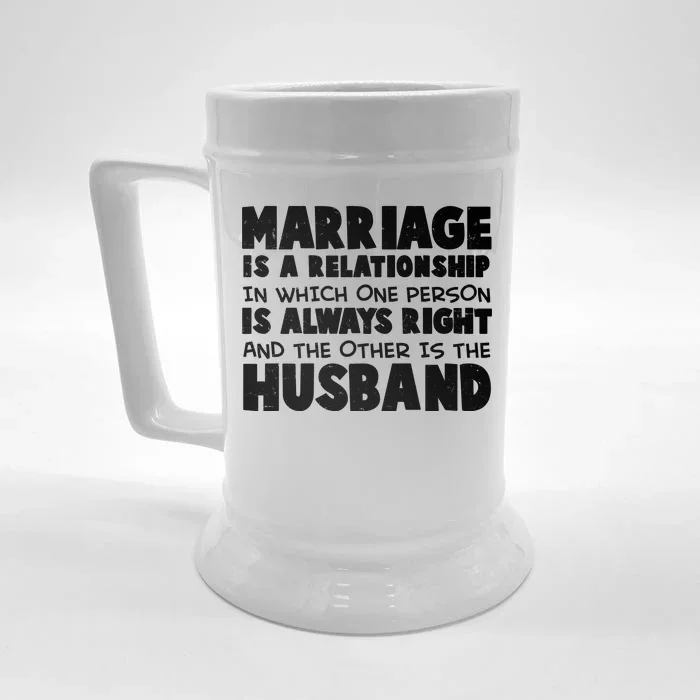 Marriage Is A Relationship Funny Husband Front & Back Beer Stein