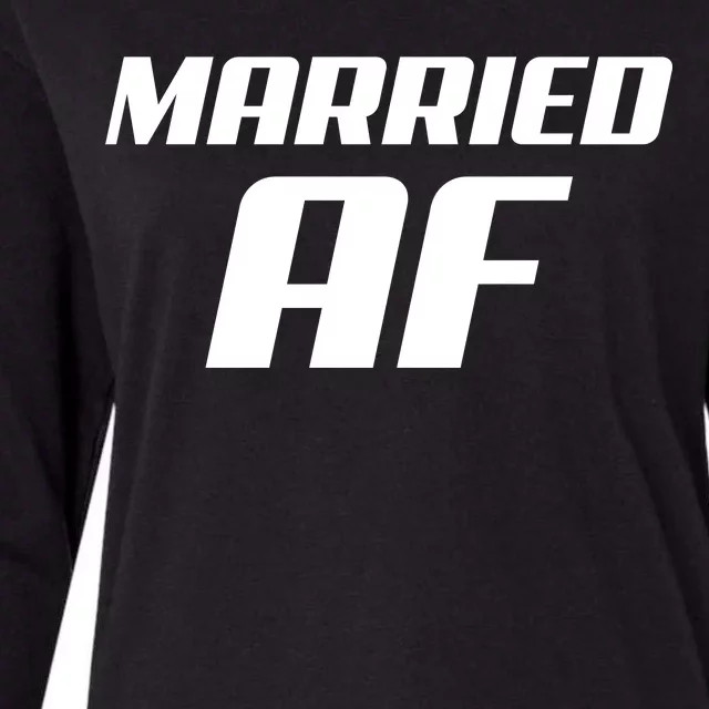 Married AF Funny Marriage Wedding Womens Cotton Relaxed Long Sleeve T-Shirt