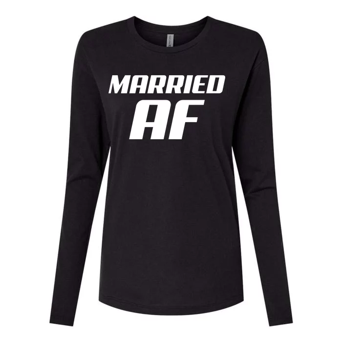 Married AF Funny Marriage Wedding Womens Cotton Relaxed Long Sleeve T-Shirt