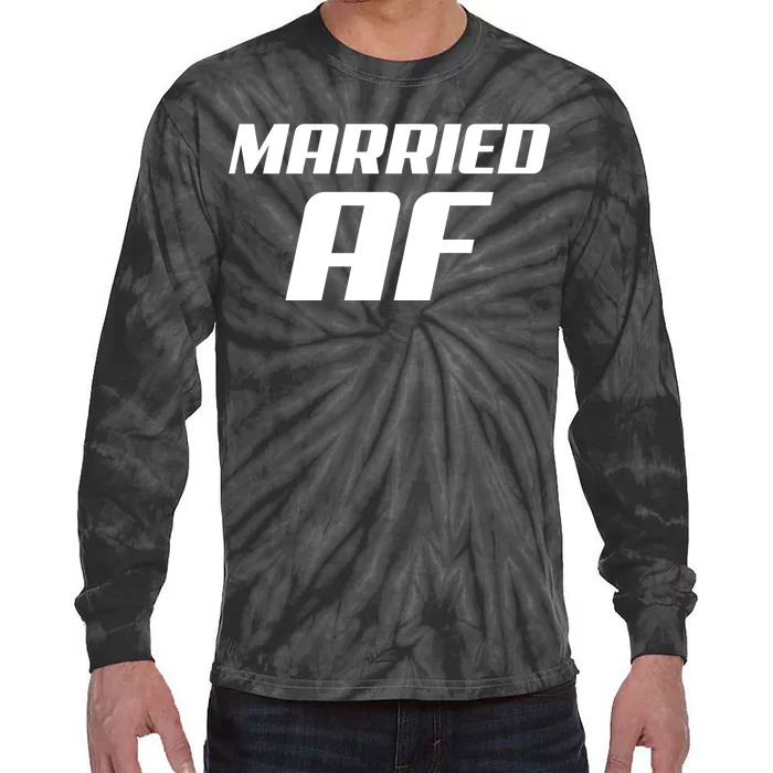 Married AF Funny Marriage Wedding Tie-Dye Long Sleeve Shirt