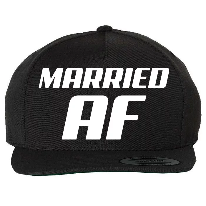 Married AF Funny Marriage Wedding Wool Snapback Cap