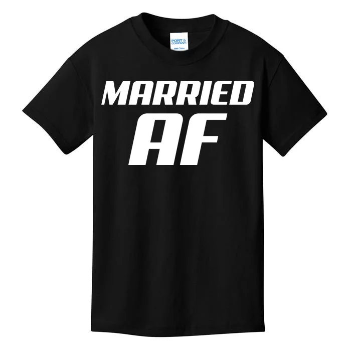 Married AF Funny Marriage Wedding Kids T-Shirt