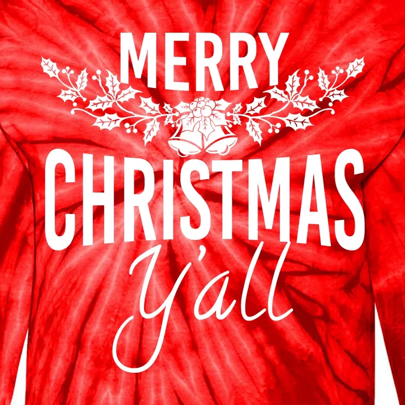 Marry Christmas Y'all Tie-Dye Long Sleeve Shirt