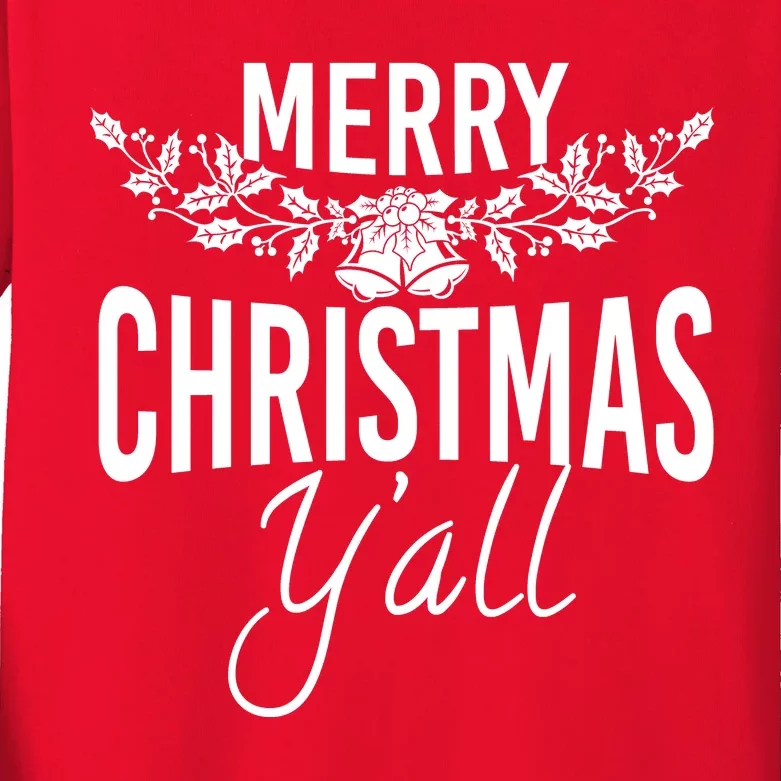 Marry Christmas Y'all Kids Long Sleeve Shirt