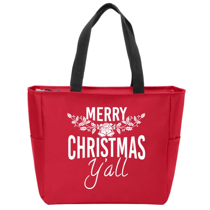 Marry Christmas Y'all Zip Tote Bag