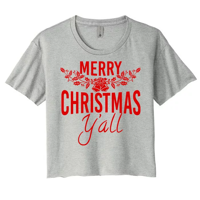 Marry Christmas Y'all Women's Crop Top Tee