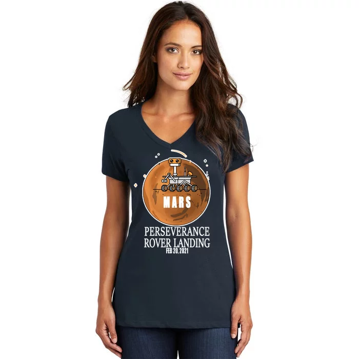 Mars Rover Landing Perseverance Women's V-Neck T-Shirt