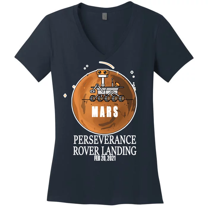 Mars Rover Landing Perseverance Women's V-Neck T-Shirt