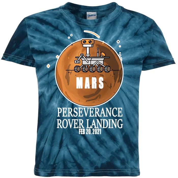 Mars Rover Landing Perseverance Kids Tie-Dye T-Shirt