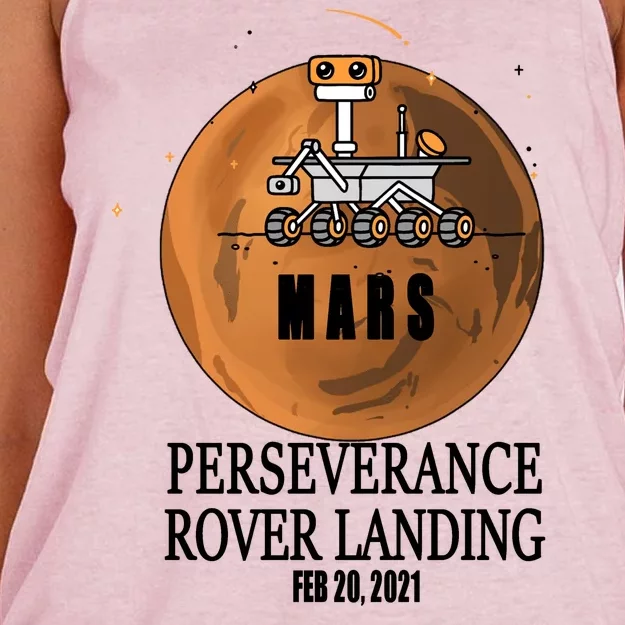 Mars Rover Landing Perseverance Women's Knotted Racerback Tank