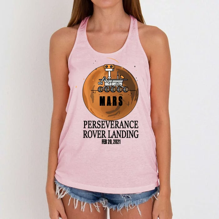 Mars Rover Landing Perseverance Women's Knotted Racerback Tank