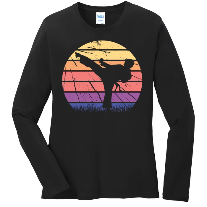 Martial Arts Retro Ladies Long Sleeve Shirt