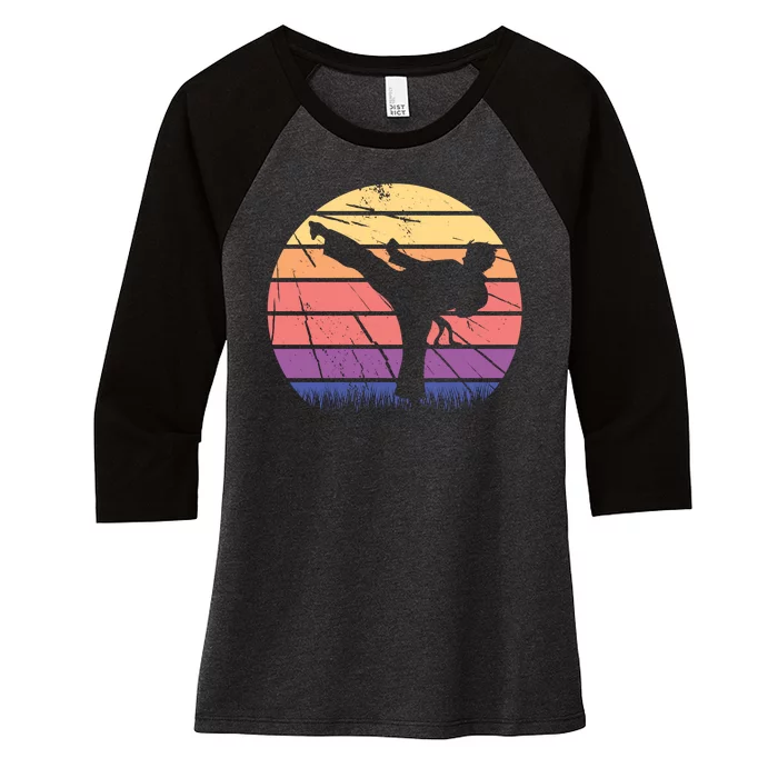 Martial Arts Retro Women's Tri-Blend 3/4-Sleeve Raglan Shirt