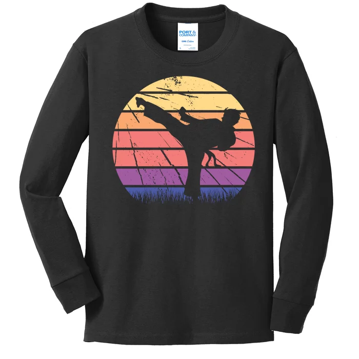 Martial Arts Retro Kids Long Sleeve Shirt