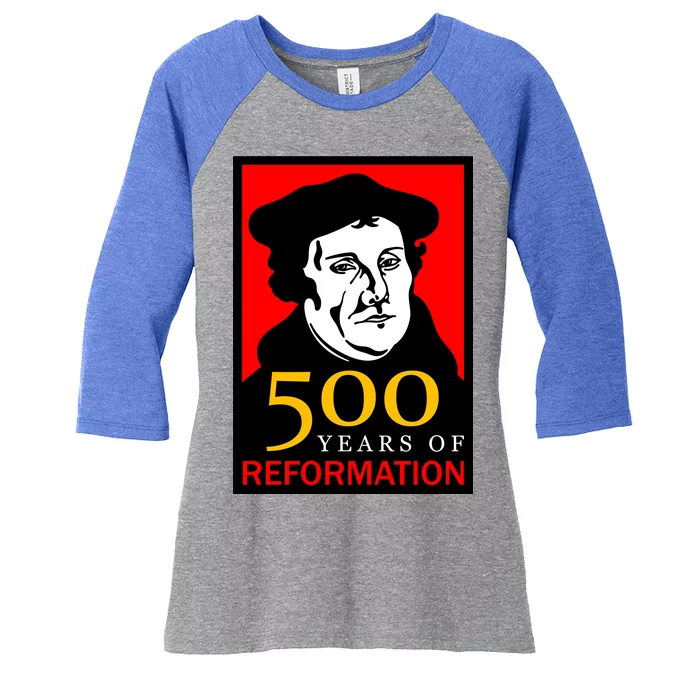 Martin Luther 500 Years of Reformation Day Women's Tri-Blend 3/4-Sleeve Raglan Shirt