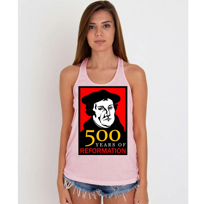 Martin Luther 500 Years of Reformation Day Women's Knotted Racerback Tank