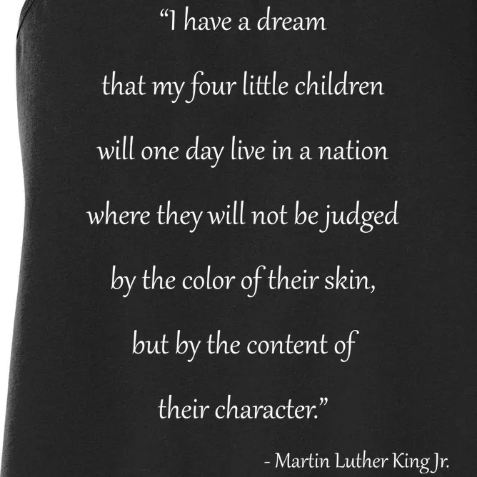 Martin Luther King Jr. Quote Women's Racerback Tank