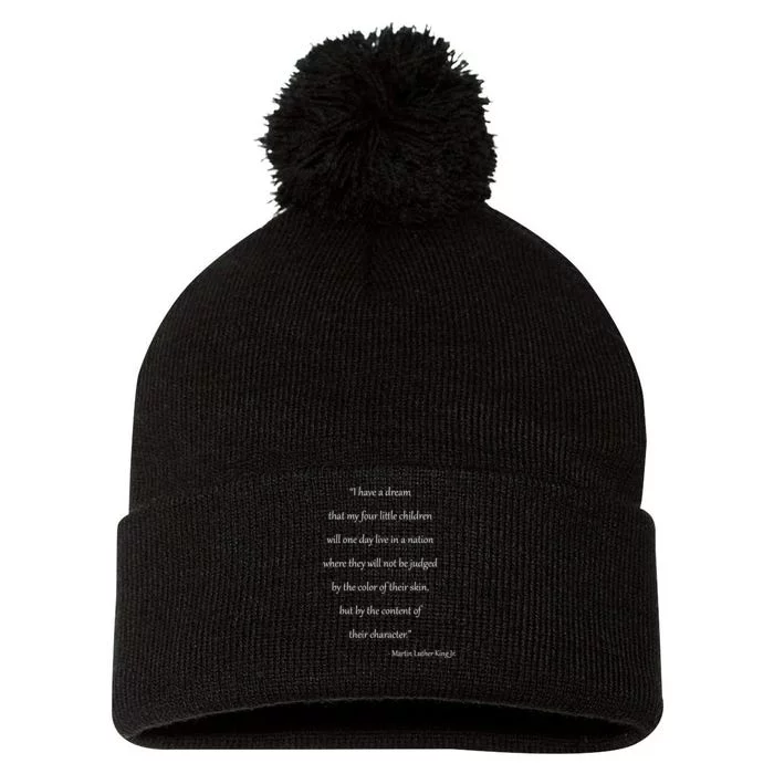 Martin Luther King Jr. Quote Pom Pom 12in Knit Beanie