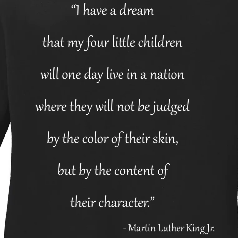 Martin Luther King Jr. Quote Ladies Long Sleeve Shirt