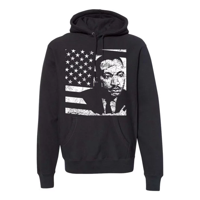 Martin Luther King Jr Distressed MLK Flag Premium Hoodie