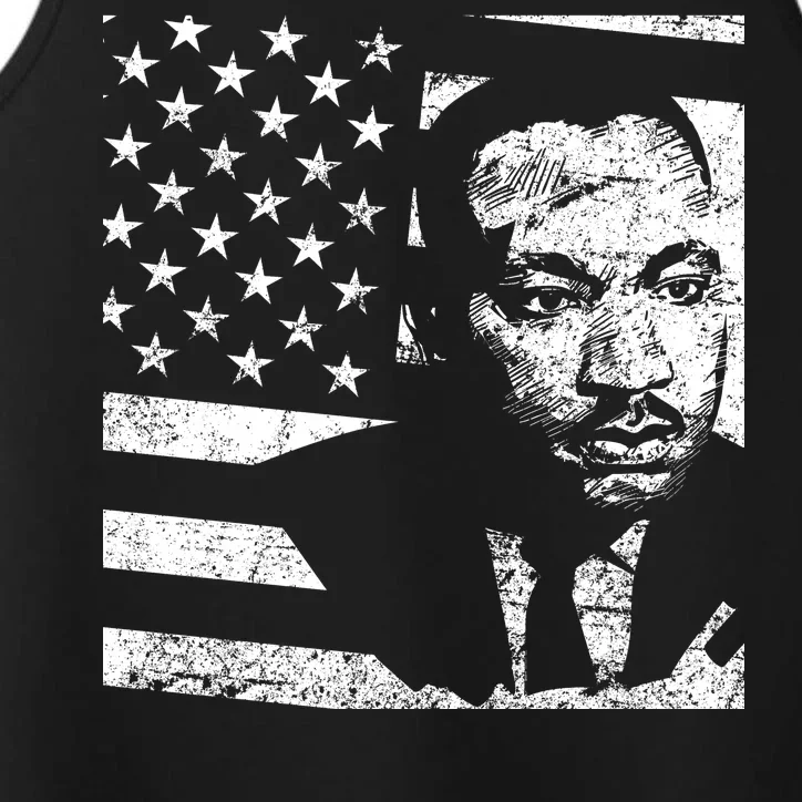 Martin Luther King Jr Distressed MLK Flag Performance Tank