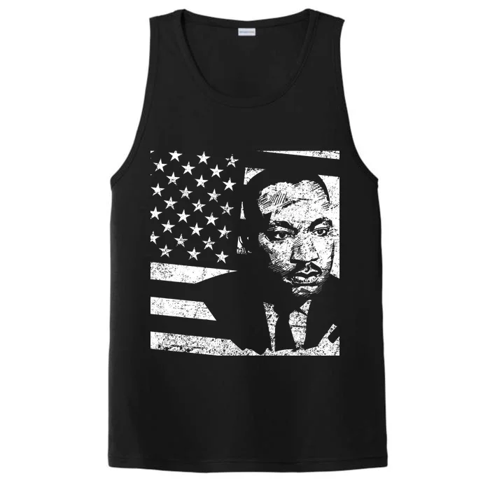 Martin Luther King Jr Distressed MLK Flag Performance Tank