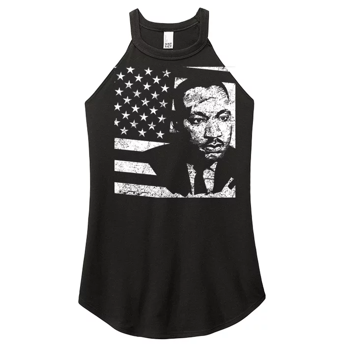 Martin Luther King Jr Distressed MLK Flag Women’s Perfect Tri Rocker Tank