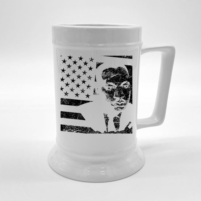 Martin Luther King Jr Distressed MLK Flag Front & Back Beer Stein