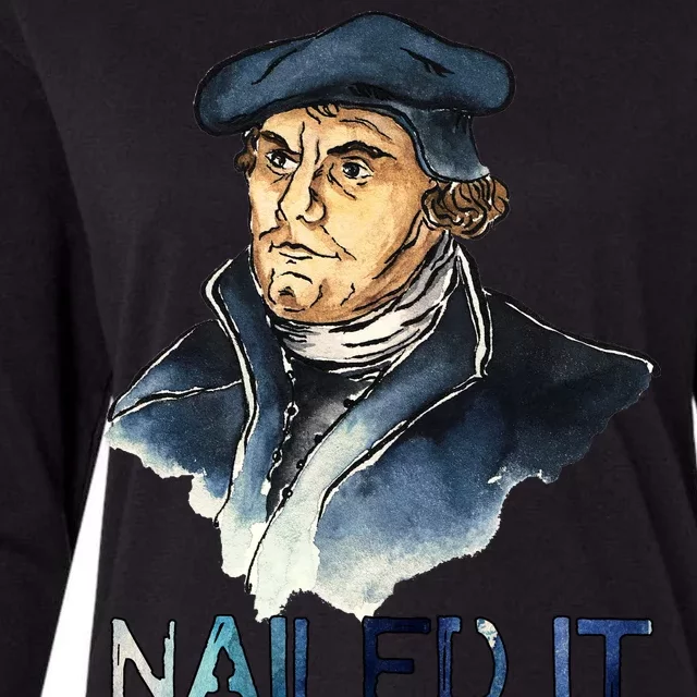 Martin Luther Nailed It Paint Stroke Womens Cotton Relaxed Long Sleeve T-Shirt