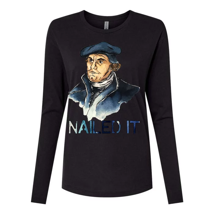 Martin Luther Nailed It Paint Stroke Womens Cotton Relaxed Long Sleeve T-Shirt