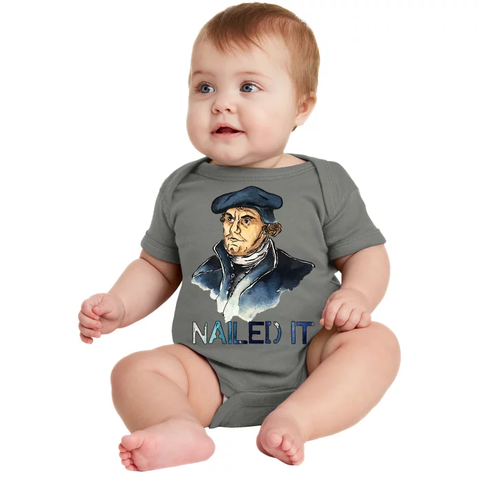 Martin Luther Nailed It Paint Stroke Baby Bodysuit