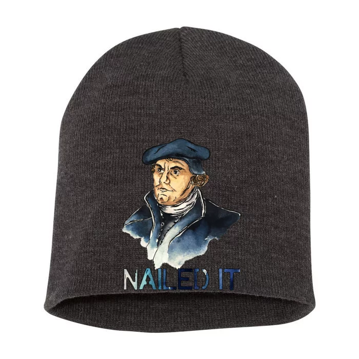 Martin Luther Nailed It Paint Stroke Short Acrylic Beanie