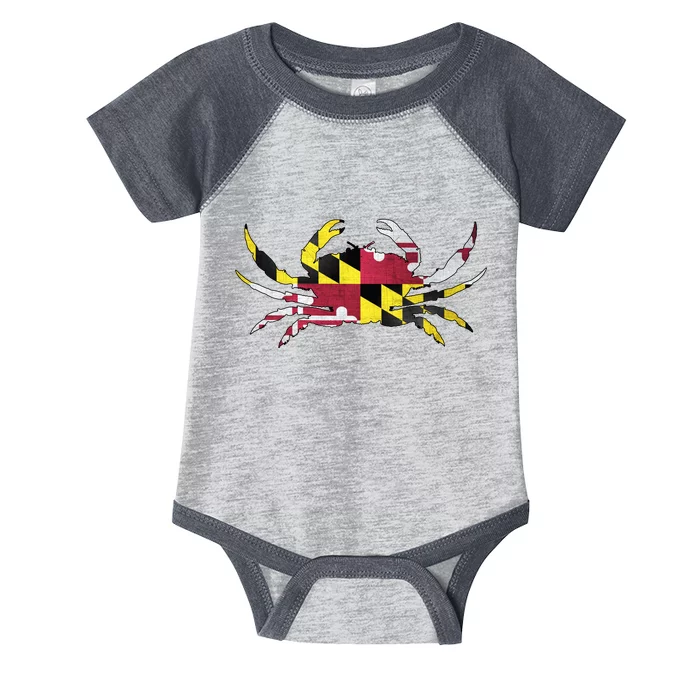 Maryland Flag Crab Infant Baby Jersey Bodysuit