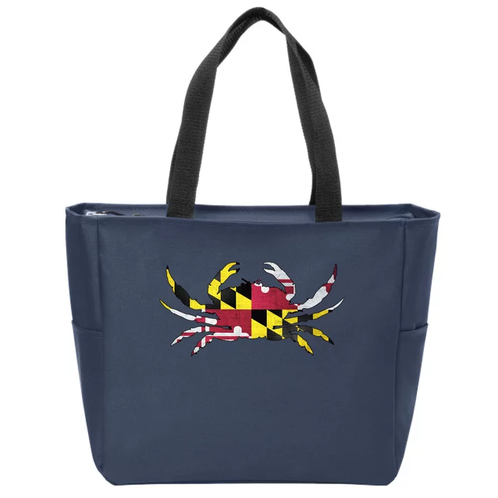 Maryland Flag Crab Zip Tote Bag